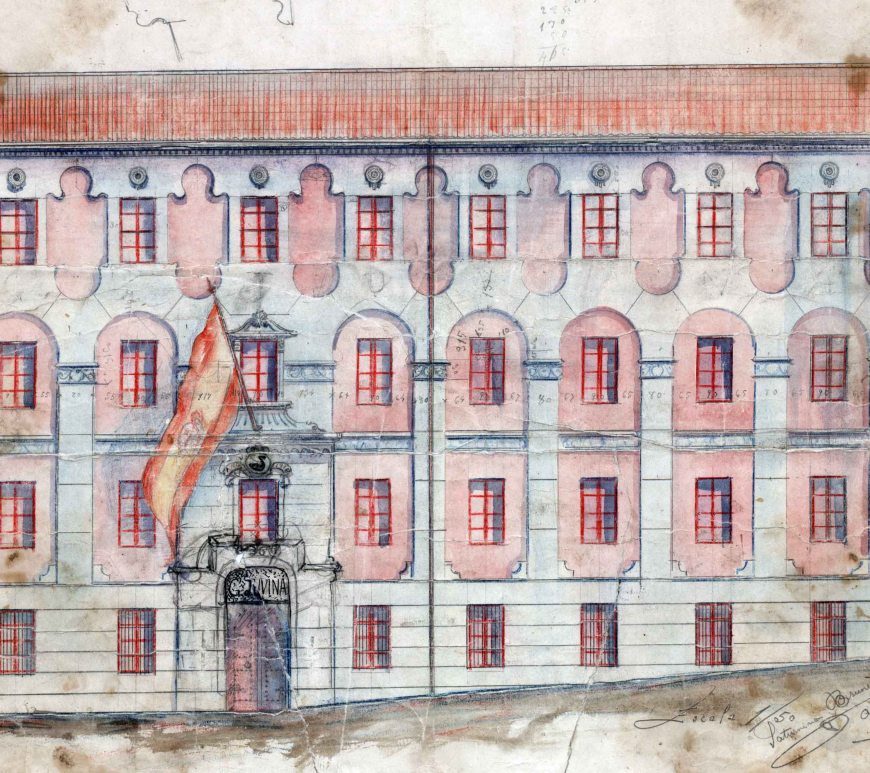 Projecte de reforma de la façana de la caserna de la Guàrdia Civil, 1916 (ACGAX. Fons Sadurní Brunet Pi. Codi atribuït 5.1.1)